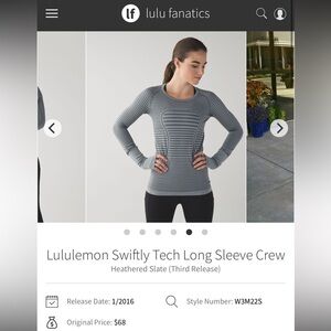 Lululemon Swiftly Tech Long Sleeve Crew